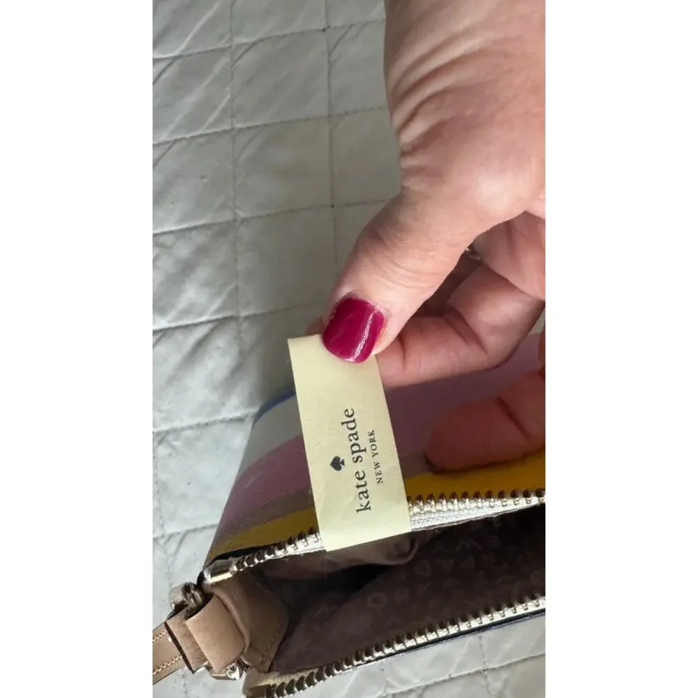 Kate Spade Dune Stripe Millie Grove Street Leather Crossbody Bag